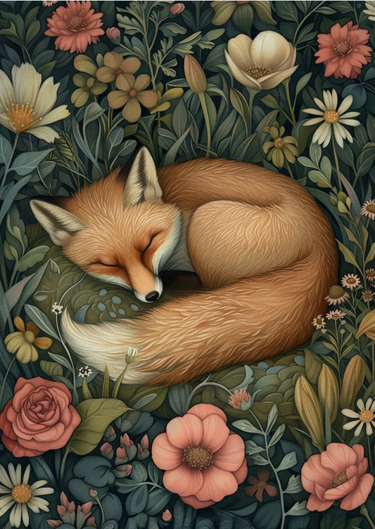 Fripperies - Fox - Sweet Dreams - Flowers - Postcard