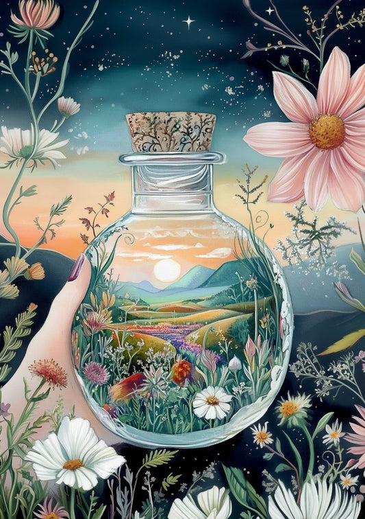 Fripperies - World in Cup - Fantasy in a Bottle - Postcard