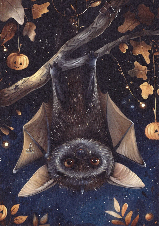 Halloween Postcard - Bat Postcard - Fripperies - Postcrossing Postcard