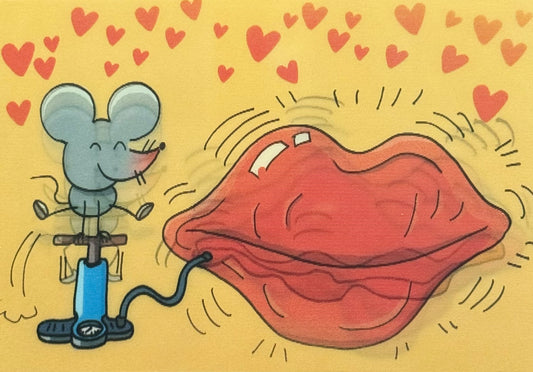 Dragonart - Mouse - Kiss Card - Lenticular Postcard