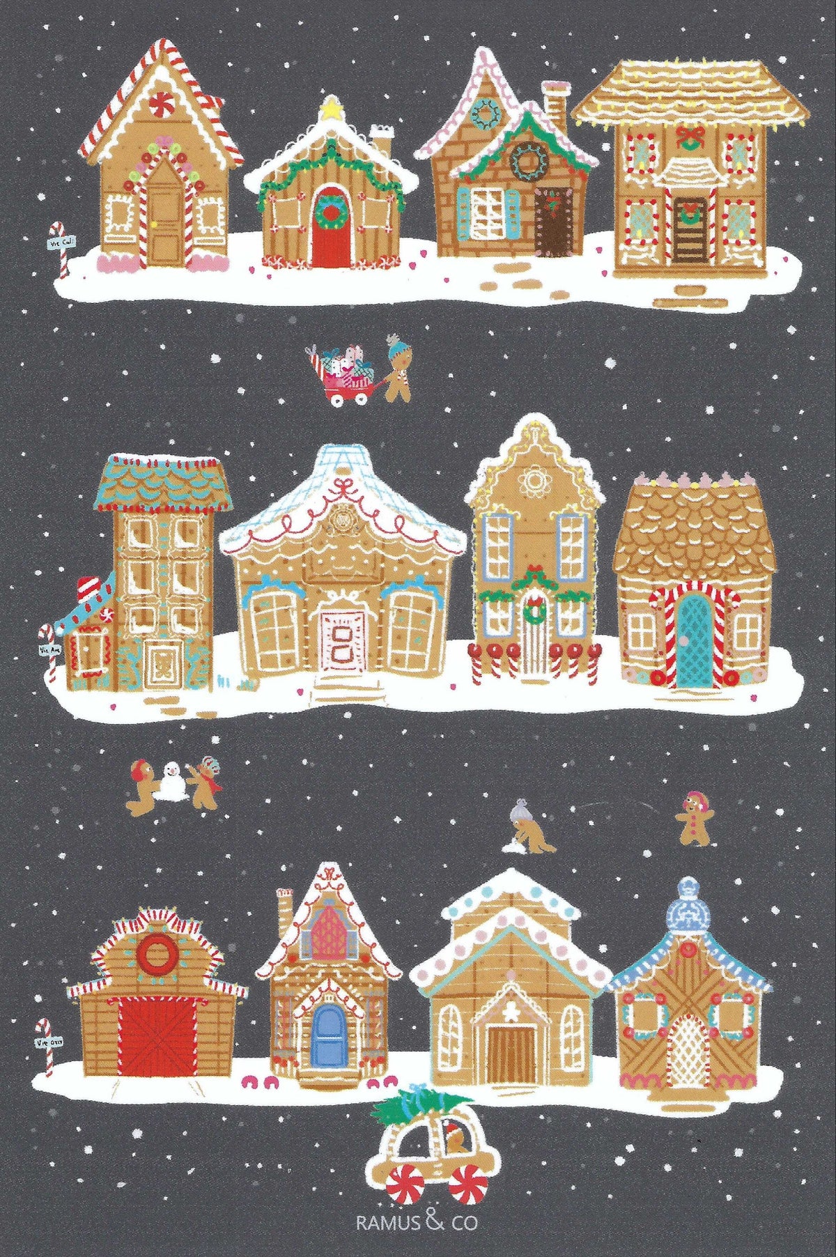Gingerbread Town Postcard by Ramus &amp; Company