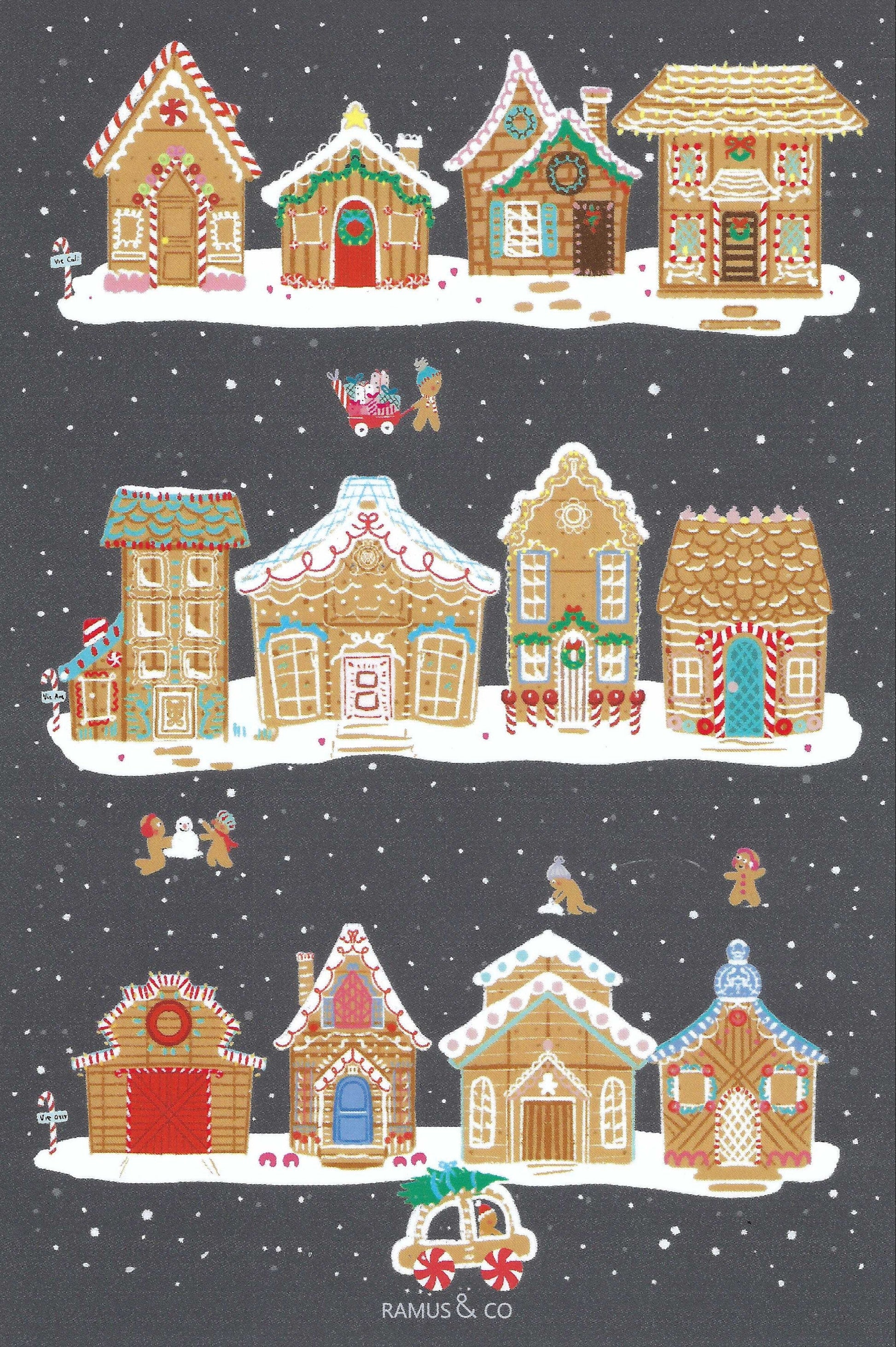 Gingerbread Town Postcard by Ramus &amp; Company