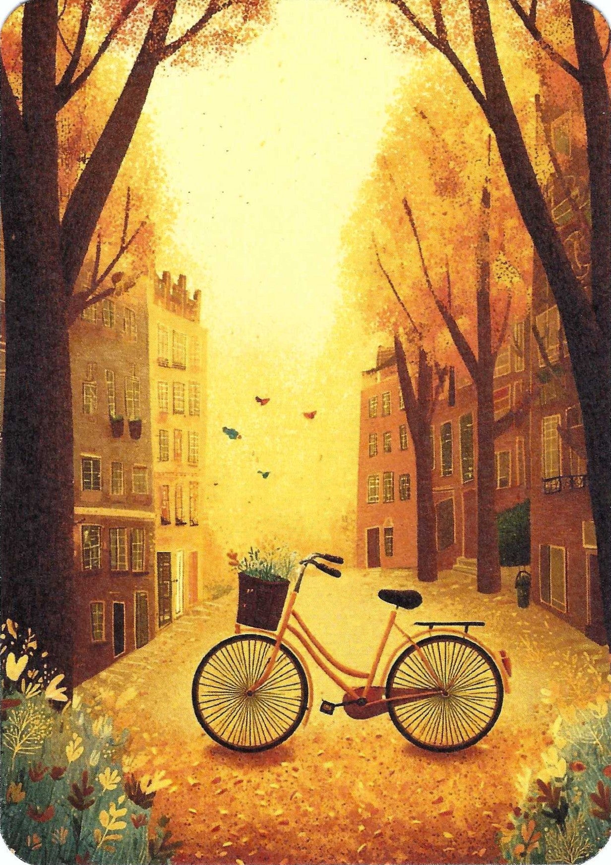 Bicycle of Autumn Postcard by Fripperies with rounded corners