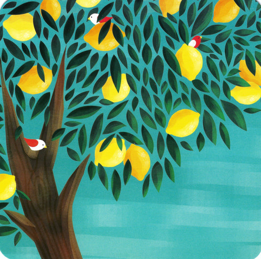 Group Editor - Lemon Tree - Lemons - Birds - Postcard