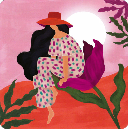 Group Editor - Woman - Flower - Sun - Postcard