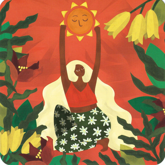 Group Editor - Woman - Sun - Plants - Postcard