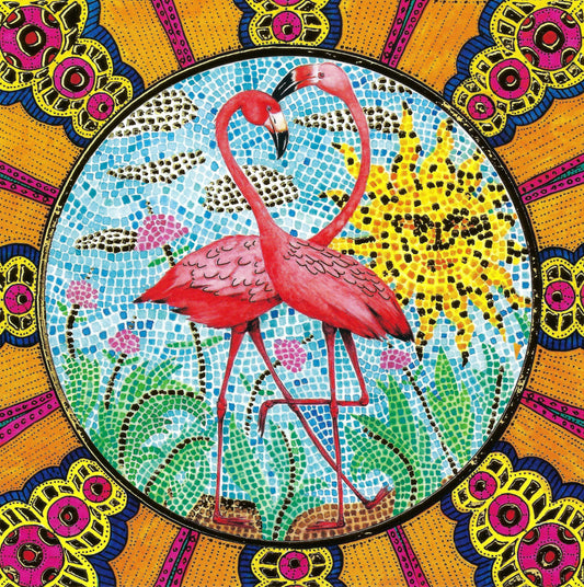 Group Editor - Pink Flamingos - Postcard with foil details