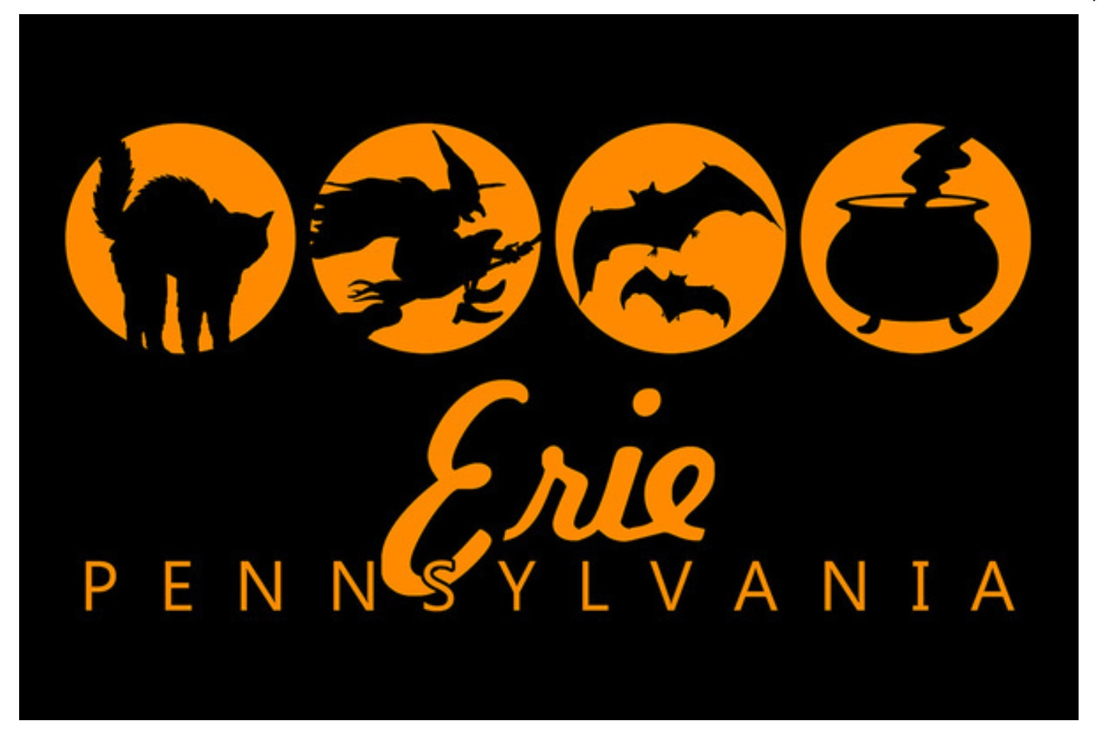 Halloween Postcard - Erie Pennsylvania - Lantern Press - Postcards for Postcrossing