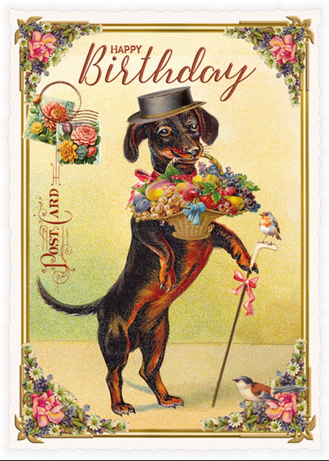 Happy Birthday Dog Postcard by Edition Tausendschön