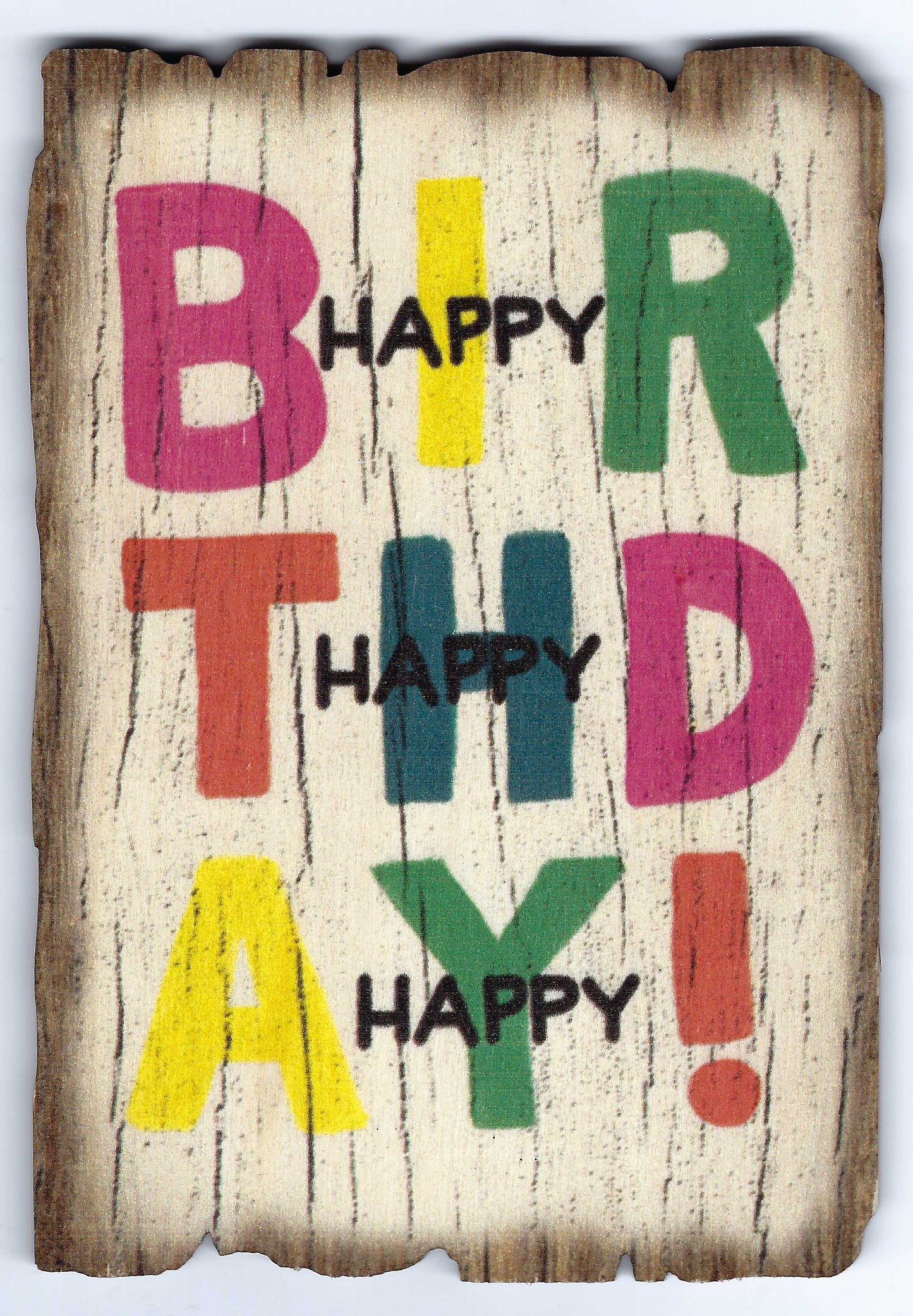 Happy Birthday Wood Postcard by DaydreamHQ
