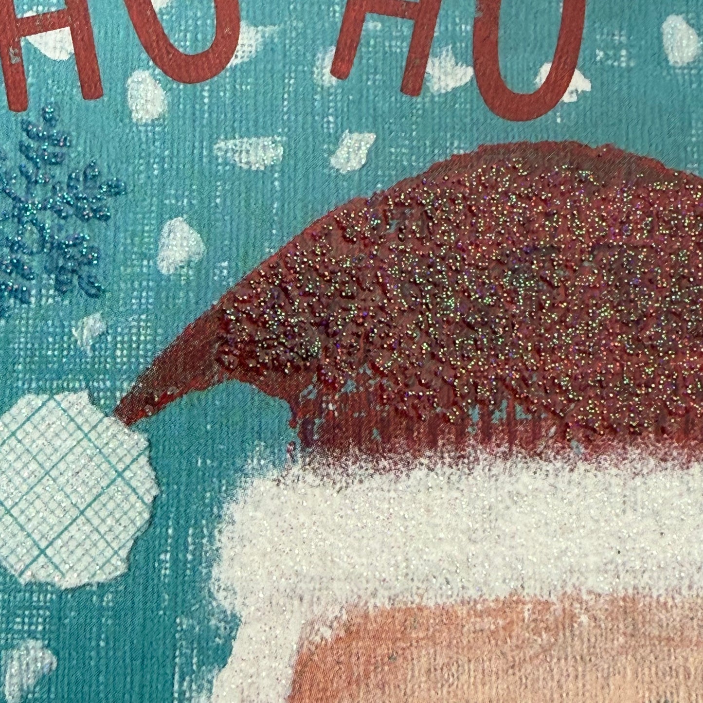 Santa Claus with Presents Postcard by Taurus Kunstkarten with lacquer and glitter details