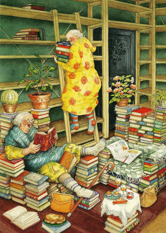 Inge Löök - Aunties - Friends - Old Ladies - Women Reading Books - IN66 - Postcard
