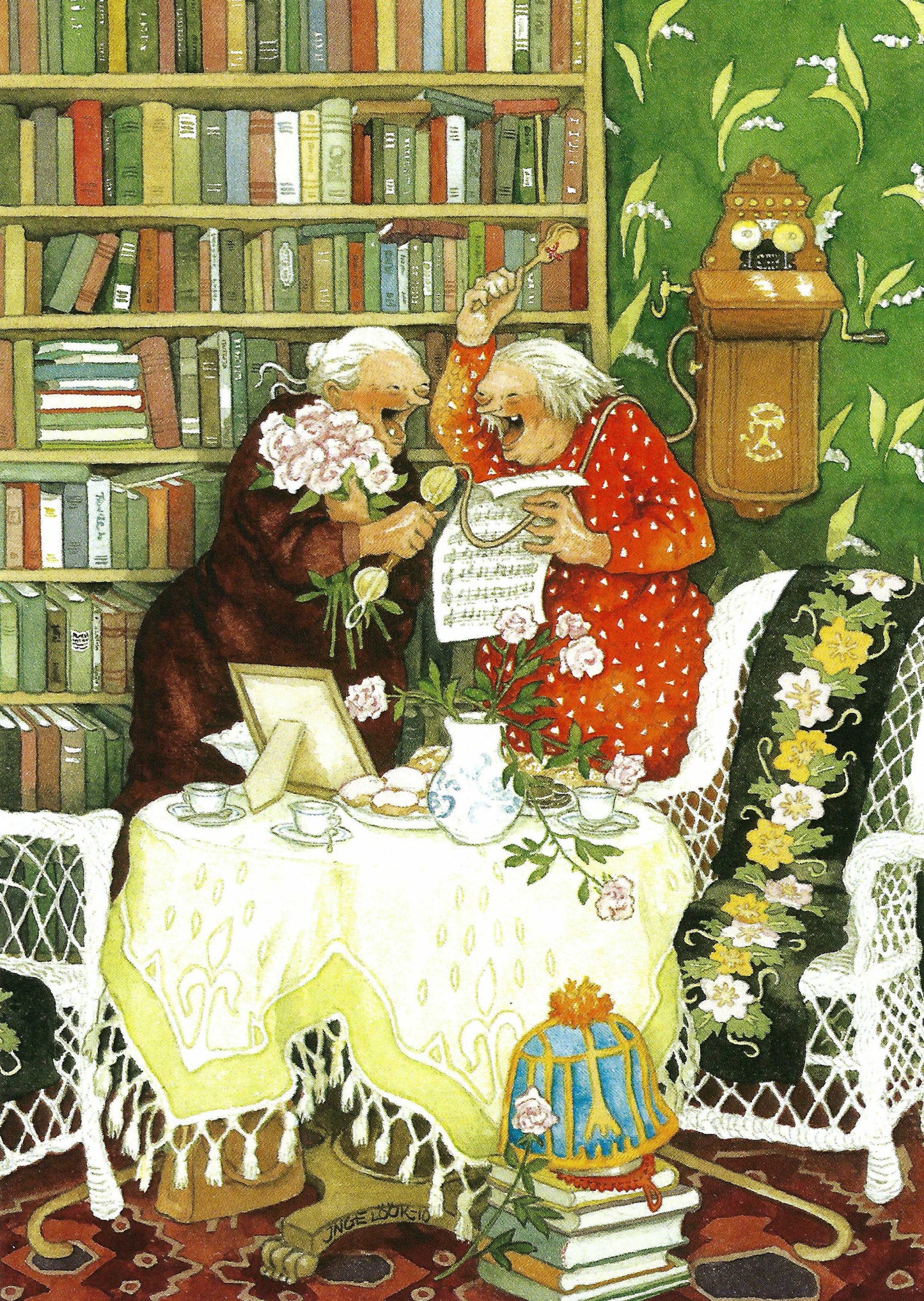 Inge Löök - Aunties - Friends - Old Ladies - Women Singing - Postcard