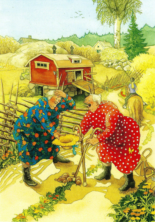 Inge Löök - Aunties - Friends - Old Ladies - Women Walking in the Country - Postcard