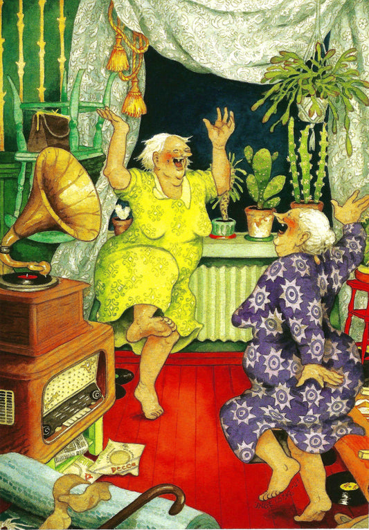 Inge Löök - Women Dancing to Music - Postcard