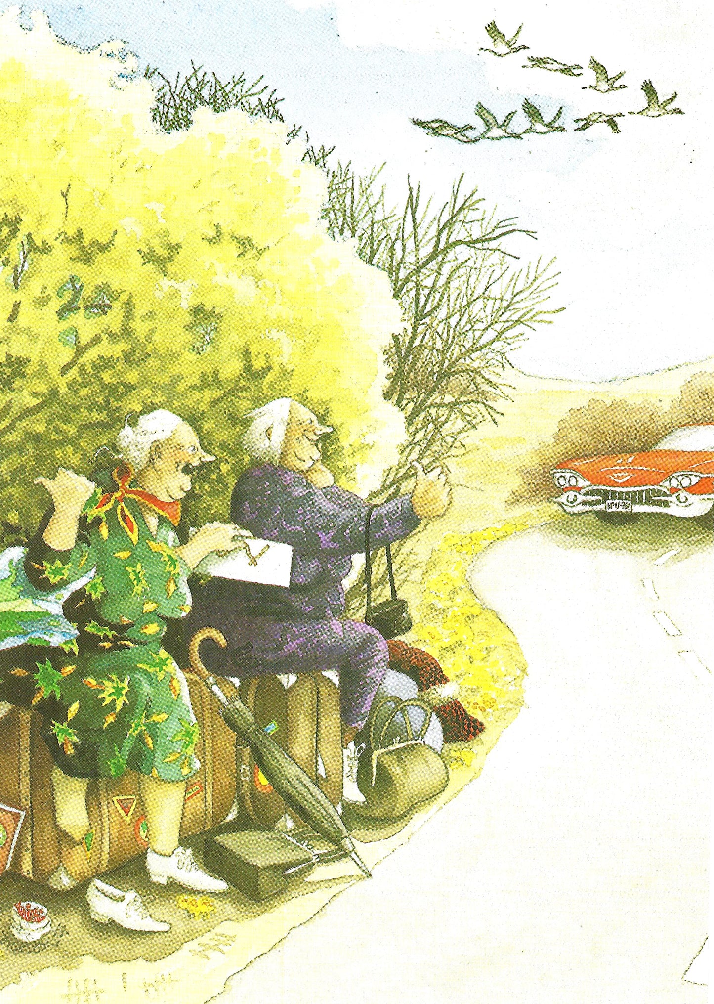 Inge Löök - Friends - Aunties - Old Ladies - Women Hitchhike - Postcard