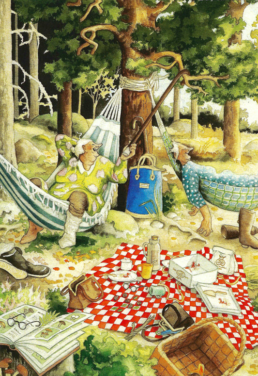 Inge Löök - Friends - Aunties - Old Ladies - Women in Hammocks - Postcard