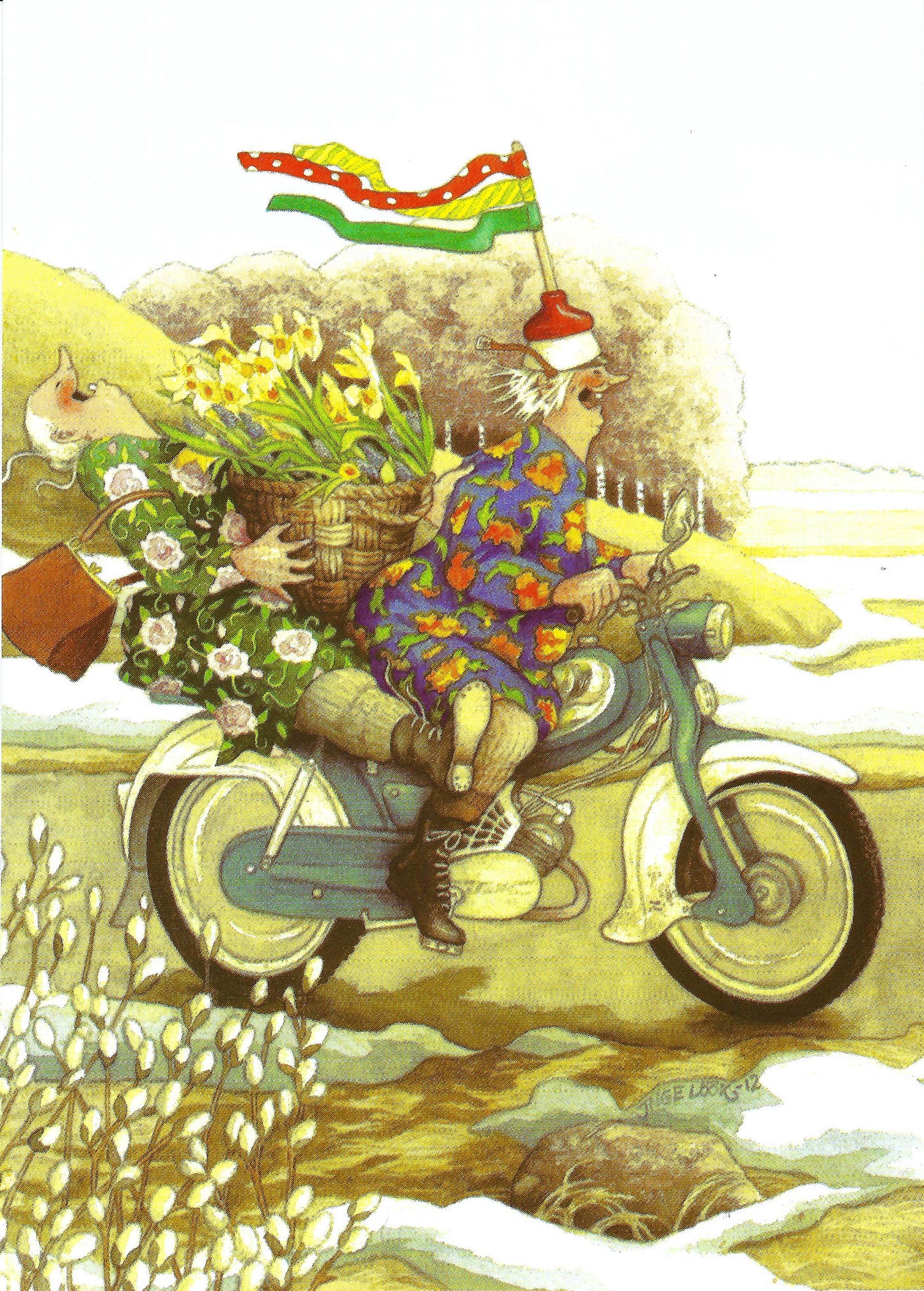 Inge Löök - Aunties - Old Ladies - Friends - Women on the Motorcycle - Postcard