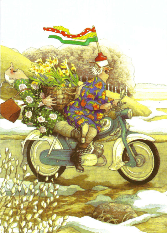 Inge Löök - Women on the Motorcycle - Postcard