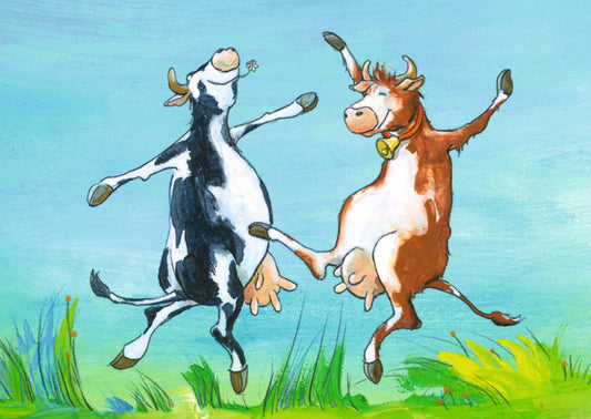 Inkognito Postcard - Dancing Cows