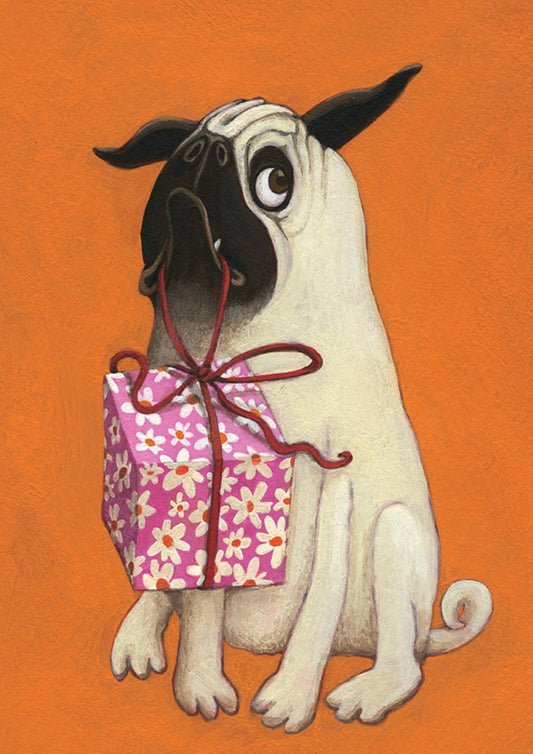 Inkognito Postcard - Dog - Pug - Present - Birthday