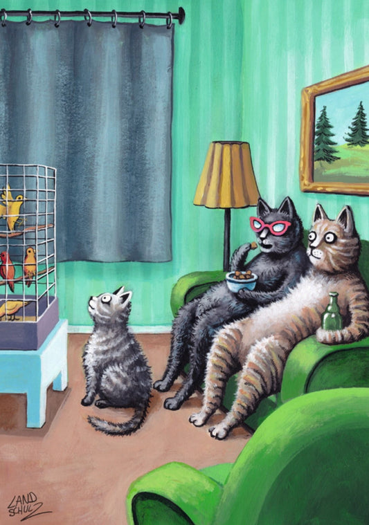 Inkognito - Cats - Cat TV - Postcard
