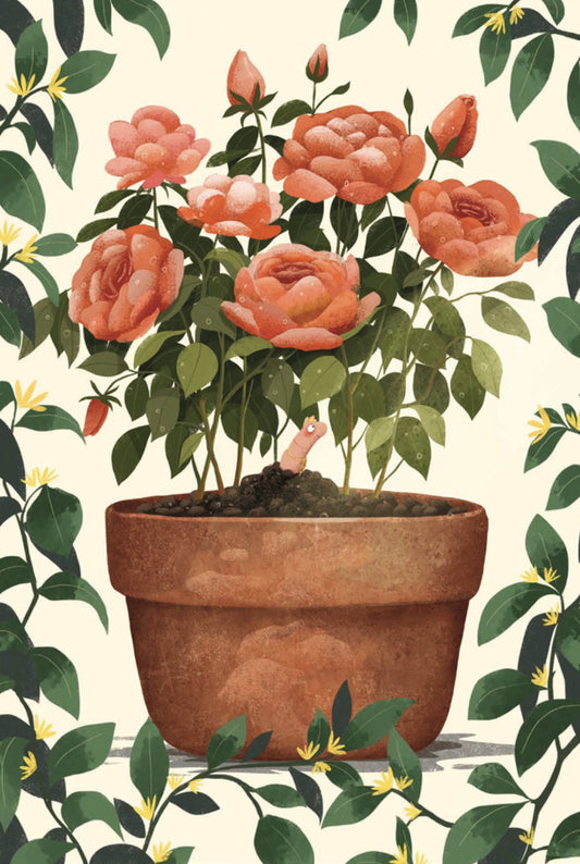 Inkognito - Worm - Plant - Flowers - Topworm - Postcard