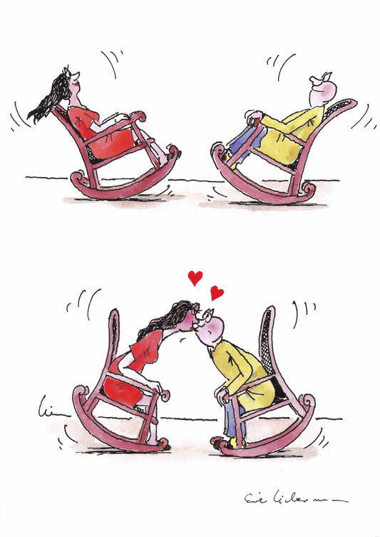 Inkognito - Rocking Chair - Kiss - Couple - Love - Postcard