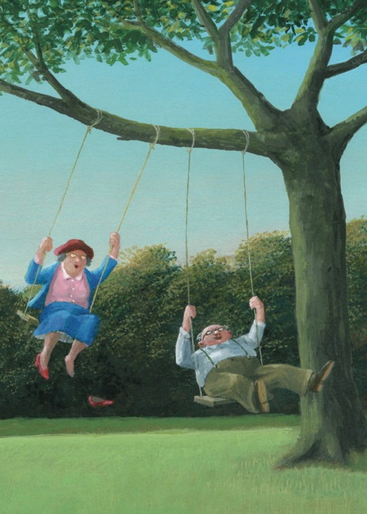 Inkognito - Swings - Old Couple - Swinging - Love - Fun - Postcard