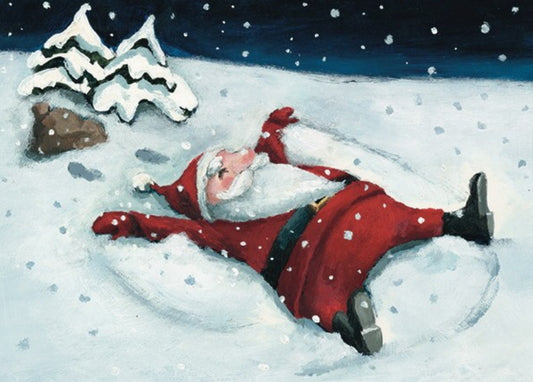Inkognito Postcard - Merry Christmas - Santa Claus - Snow Angels