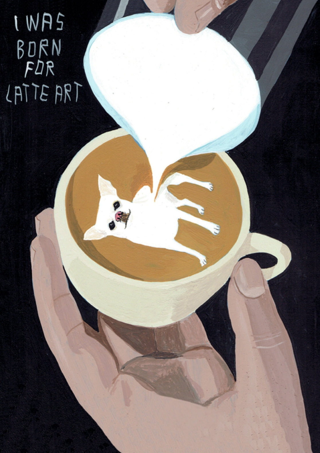 Inkognito Postcard - Latte - Dog - Latte Art