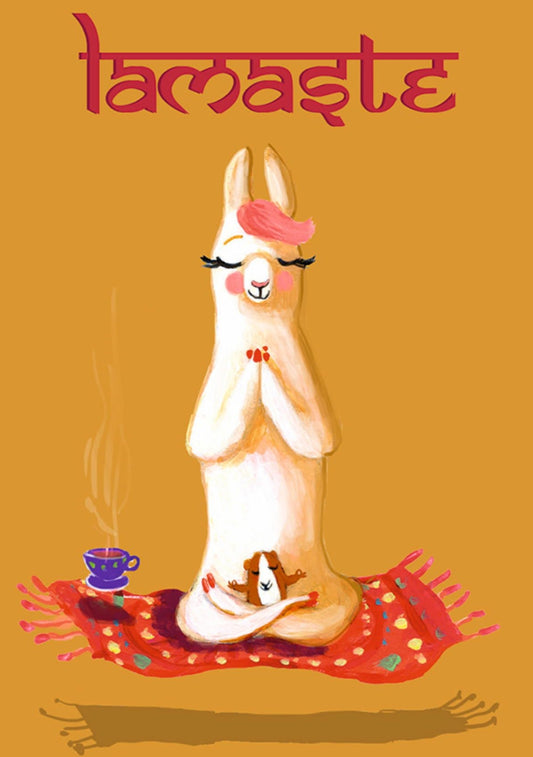 Inkognito  - Llama - Guinea Pig - Yoga - Lamaste - Postcard