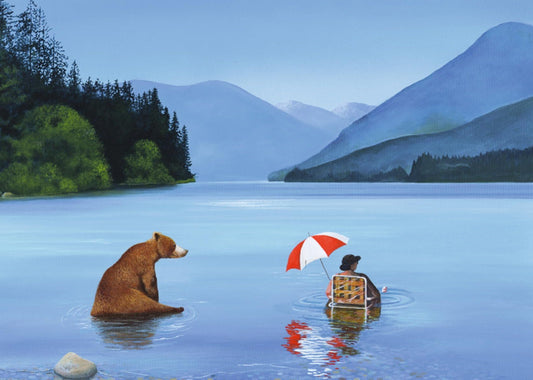 Inkognito Postcard - Bear - Brown Bear - Lake - Postcard
