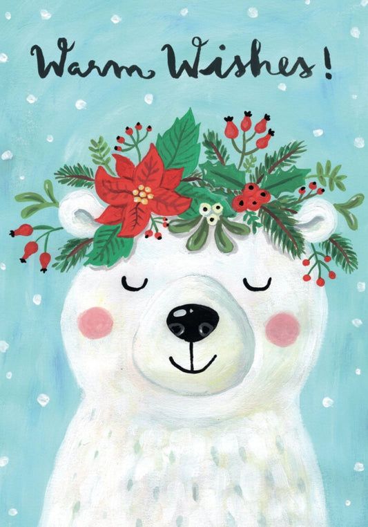 Inkognito Postcard - Polar Bear - Holiday - Warm Wishes