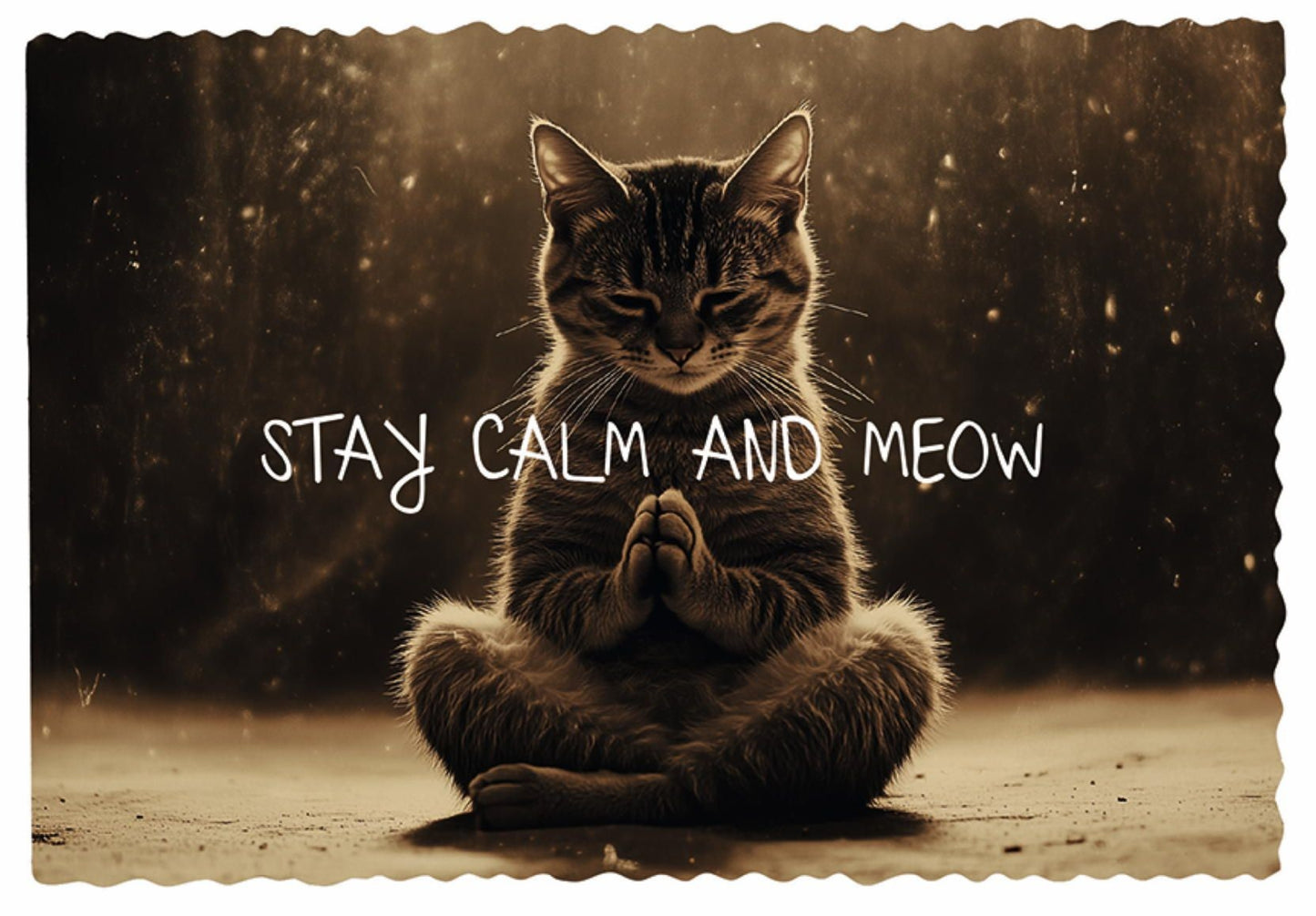 Inkognito Postcard - Cat - Yoga - Stay Calm and Meow