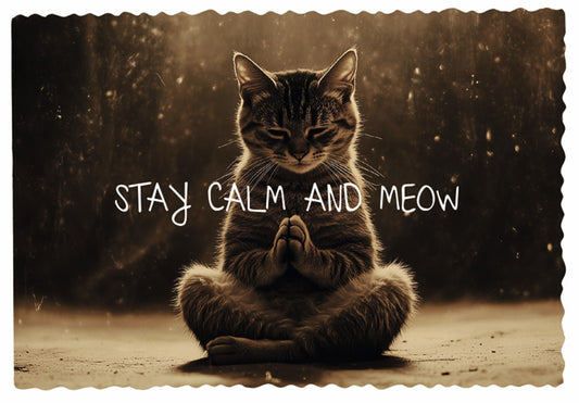 Inkognito Postcard - Cat - Yoga - Stay Calm and Meow