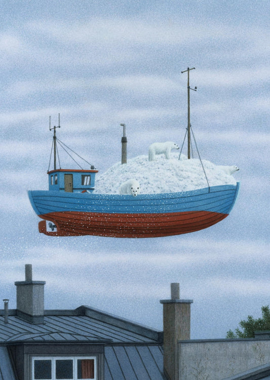 Inkognito Postcard - Boat and Polar Bears