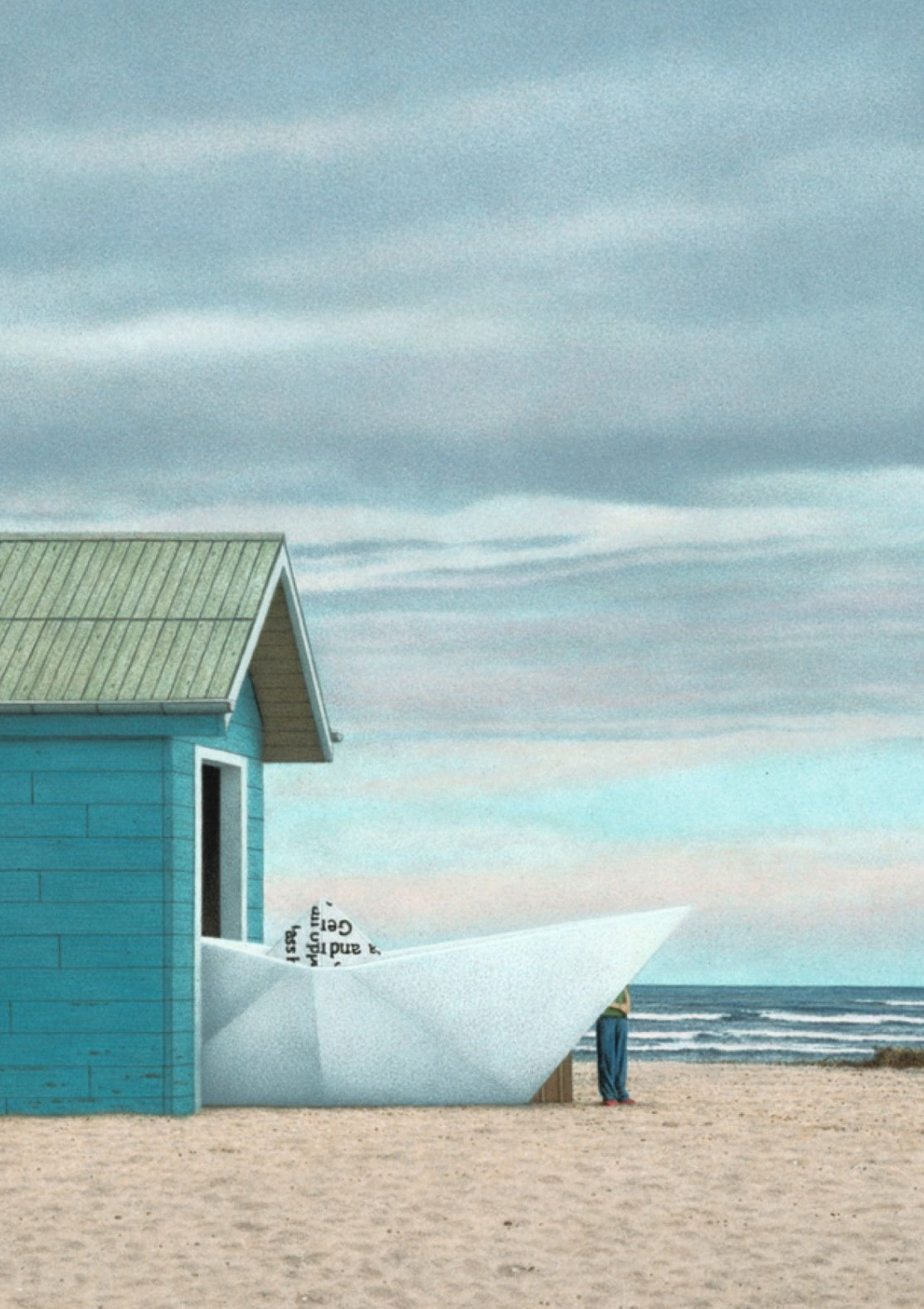 Inkognito - Paper Boat - Ocean - Boat - Day at the Sea - Postcard