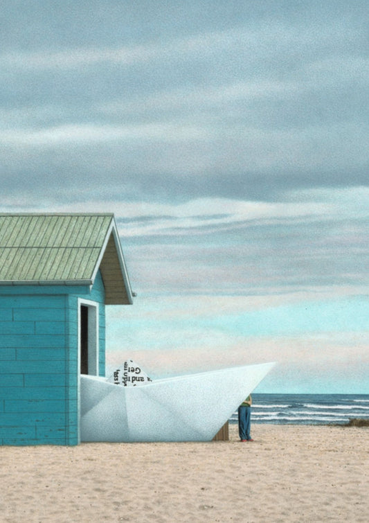Inkognito - Paper Boat - Ocean - Boat - Day at the Sea - Postcard