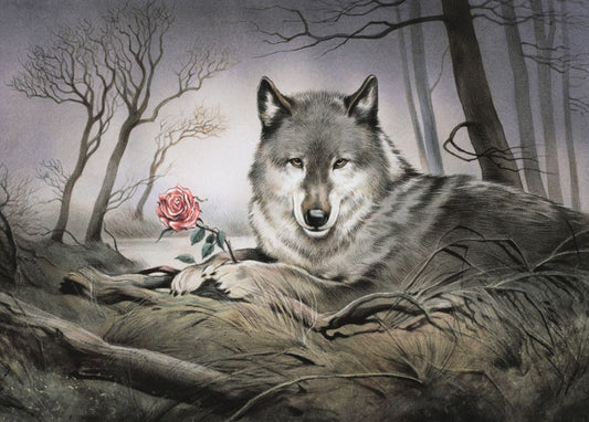 Inkognito - Wolf - Rose - Postcard