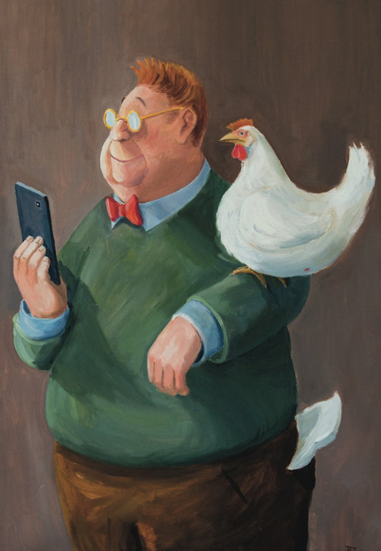 Inkognito Postcard - Selfie with Chicken