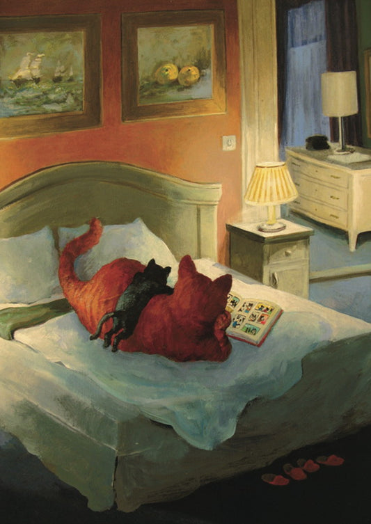 Inkognito - Cats - Reading - Book - Postcard