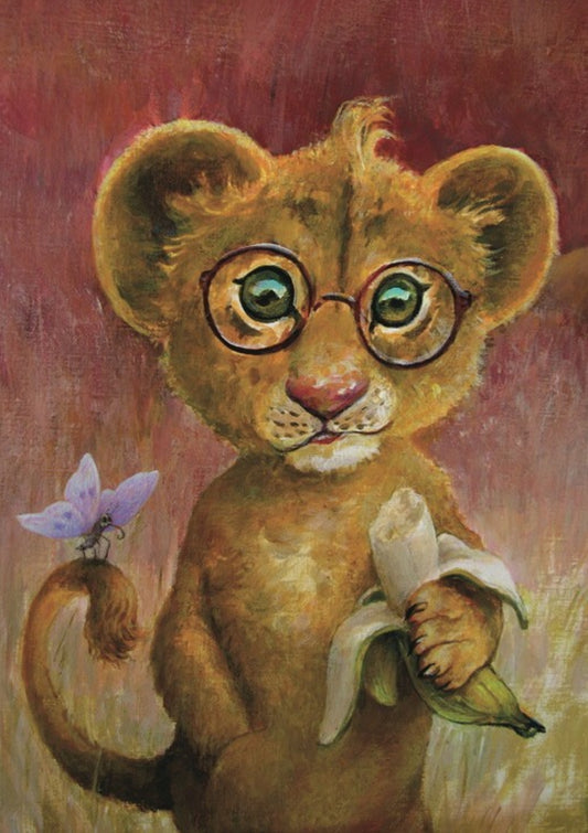 Inkognito - Lion with Glasses - Postcard