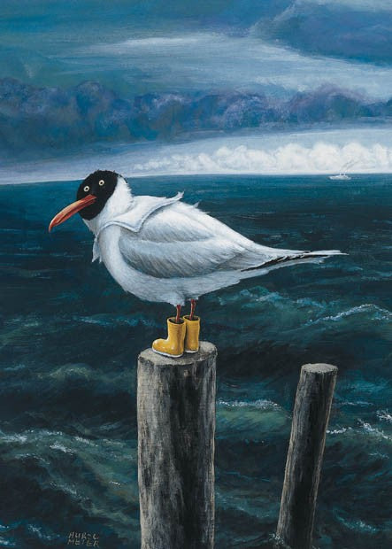 Inkognito - Seagull with Boots  - Postcard