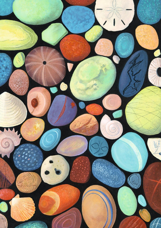 Inkognito Postcard - Seaside Treasures - Pebbles - Beach - Shells