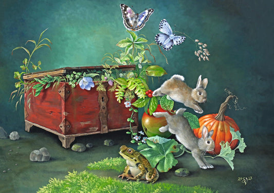 Inkognito - Box of Nature - Rabbits - Frog - Butterflies - Postcard