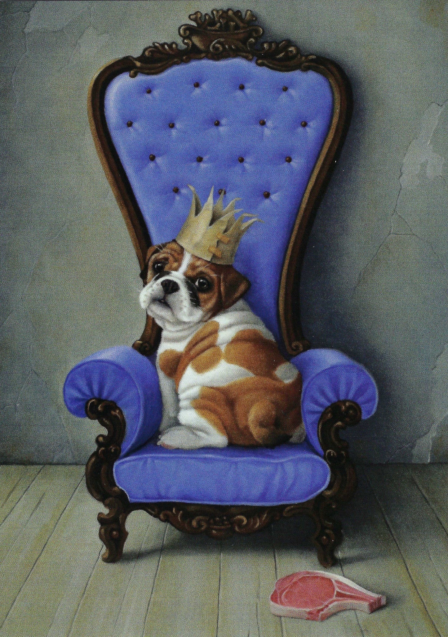 Inkognito -Dog - Bulldog - Blue Throne - Postcard