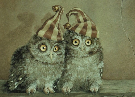 Inkognito Postcard - Owls in a Good Mood