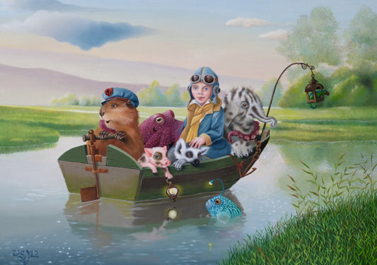 Inkognito - Boat - Pig - Octopus - Lemur - Strange Company - Postcard