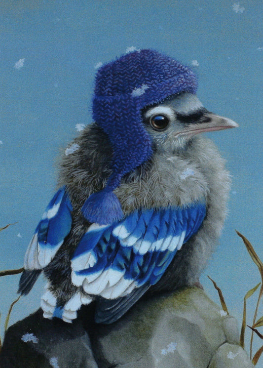 Inkognito Postcard - The First Snow - Bird - Hat